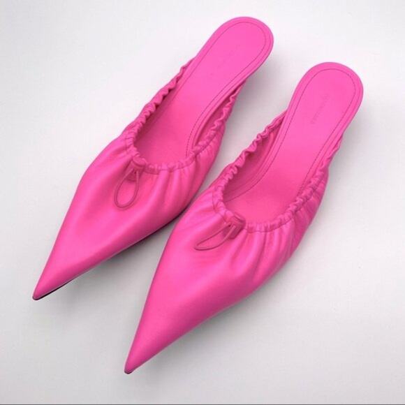 New Balenciaga Pink Scrunch Knife Mules Size EU 40 / US 10 - Picture 1 of 14